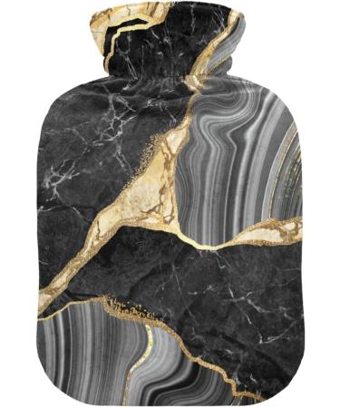 Golden Black Marble Heat Bottle - Pain Relief | 1L Hot Water Bottle for Adults & Children - Buy Online on GoSupps.com