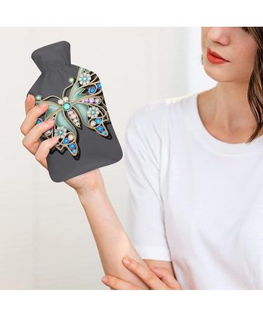 Butterfly Hot Water Bottle with Plush Cover | Hand Warmer for Adults & Children | 26.5x15.3cm - International Shipping Available - Buy Online on GoSupps.com