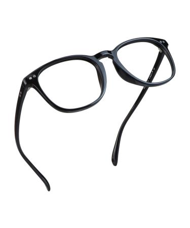 LifeArt Blue Light Blocking Glasses Anti Eyestrain Computer Reading Glasses Gaming Glasses TV Glasses for Women Men Anti Glare (Black No Magnification)
