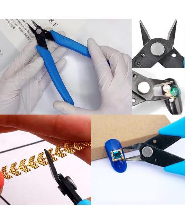 AKOAK Stainless Steel Nail Art Scissors with Rhinestone Remover, Metal Chain Cutter, and 5 Diagonal Pliers - Manicure Tools Set - Buy Online on GoSupps.com