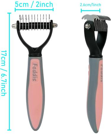 Dual-Sided Dog Hair Comb Stripper & Stainless Steel Dematting Tool | Shedding and Grooming Kit for Dogs and Cats - S Orange - Buy Online on GoSupps.com