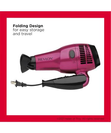 Revlon RVDR5012FPNK Ionic Ceramic Hair Dryer Tourmaline Technology Travel Friendly Retractable Cord Folding Hair Dryer 1875W Pink - Buy Online on GoSupps.com