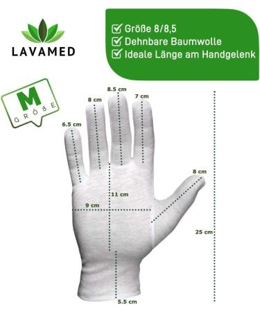 Buy Lavamed Dermatest Extra Soft 100% Cotton Gloves - Premium Jersey White Twist Gloves (3 Pairs Size M) for Cosmetics - Ideal for Sensitive Skin - 6-Pack - Buy Online on GoSupps.com