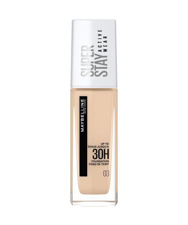 Maybelline New York Foundation Superstay Active Wear Liquid Foundation Makeup, Long Lasting 30 Hours - Lightweight Feel - Water, Sweat & Transfer Resistant - 30 ml - Shade 03