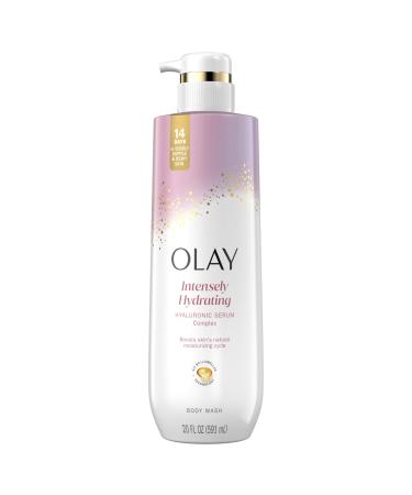 Olay Body Wash for Women Intensely Hydrating Hyaluronic Acid Serum Complex Renews Moisture Free of Parabens & Phthalates Vitamin B3 Lameller Technology For All Skin Types 20 fl oz Lightly Scented 20 Fl Oz (Pack of 1)