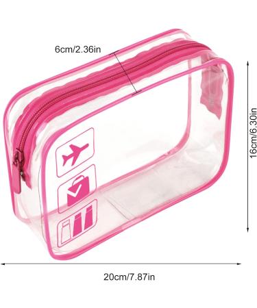 TSA Approved Clear Travel Toiletry Bag - Quart Size Cosmetic Pouch for Airport Security (Pink) - Buy Online on GoSupps.com