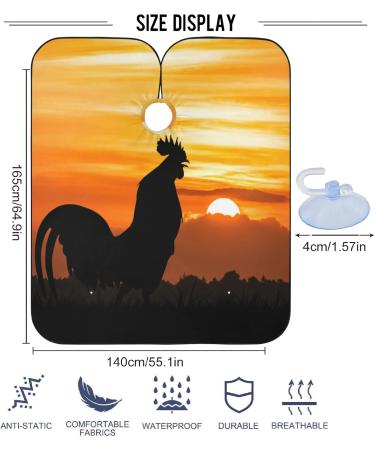 visesunny Barber Cape Rooster Crow Polyester Hair Cutting Salon Cape Apron Anti-Static Haircut Water-Resistant Shaving Cloth Beard Shaving Bib Hairdressing Cape Multi6 Large - Buy Online on GoSupps.com