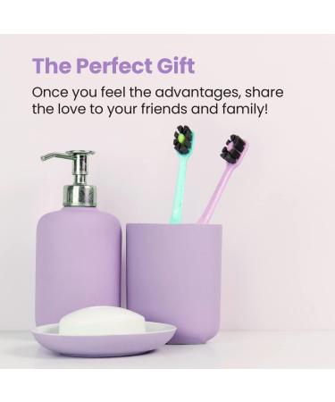Lindo EcoCare Polishing Toothbrush - Charcoal Infused Bristles, Biodegradable Handle - Pack of 4 - Buy Online on GoSupps.com