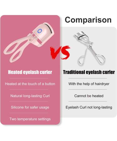 Buy Heated Eyelash Curler - Electric Rechargeable Rapid Heat-Up Long-Lasting Curls Sensing Heating Silicone Pad (Pink) - International Shipping Available - Buy Online on GoSupps.com