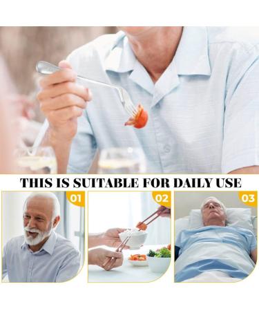 Parkinson's Utensils Set - Adaptive Stainless Steel Spoon & Fork for Disabled Elderly - Easy Grip Self-Feeding Utensils (Right Handed) - Buy Online on GoSupps.com