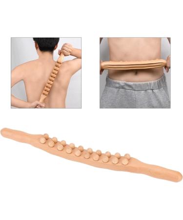 Wood Scratch Back Massage Roller - Two-Row 20 Pearl Lymphatic Drainage Device for Neck & Back Relief - Buy Online on GoSupps.com