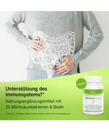 Pascoflorin Immune: 20 Probiotic Cultures with Vitamin B12 Biotin Inulin & Folic Acid for Enhanced Health - Ideal for Antibiotic Therapy Support - Buy Online on GoSupps.com