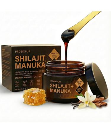 PROBIOPUR - Shilajit + Manuka 50g -Formule exclusive 2-en-1 R sine 100% pure Himalaya + Manuka MGO 200+ Acide fulvique 90% Marque fran aise 100% naturel
