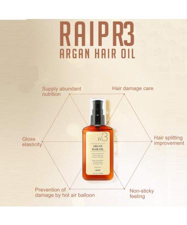 RAIP R3 Argan Hair Oil 100ml - Alcohol-Free Formula for All Hair Types (Ocean Blue) - Buy Online on GoSupps.com