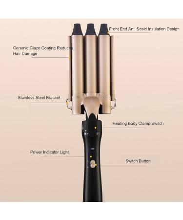 5 in 1 Curling Wand Set Interchangeable Barrel Heat Protective Glove Instant Heat Up Curling Iron Rose Gold - Buy Online on GoSupps.com