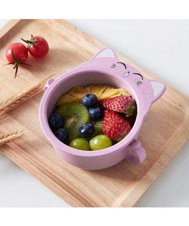 Angoily Wheat Straw Bowl Cereal Bowl Rice Noodle Soup Snack Bowl Cat Design Bowls Pink - Buy Online on GoSupps.com