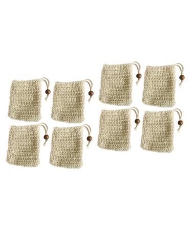 FOMIYES 8 Pcs Bubble Maker Bag Soap Holder Face Washing Bag Soap Storage Bag Foaming Net Facial Net 14x9.5cmx2pcs Light Yellowx2pcs