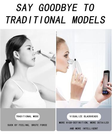 Visualization Facial Pore Cleaner Multifunction Blackhead Removal Device with 4 Suction Tip 20x Magnification Lens Smart Wireless WiFi Connection for Remove Acne Whiteheads Strawberry Nose - Buy Online on GoSupps.com