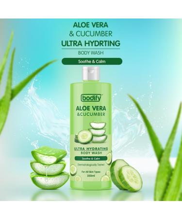 RUVYAA Aloe Vera & Cucumber Ultra Hydrating Body Wash 250 Ml | Soothe & Calm | Paraben Free | All Skin Types - Buy Online on GoSupps.com