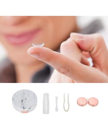 Professional Portable Contact Lens Container with Mirror Tweezers & Solution - Ideal for Home Office & Travel (Pink) - Buy Online on GoSupps.com