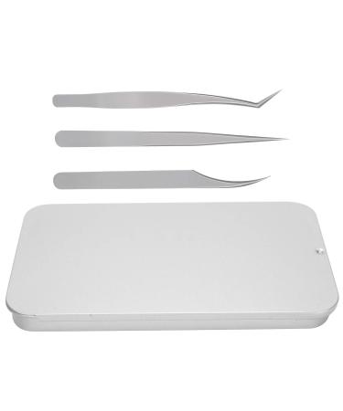 3-part eyelash tweezers non-slip eyelash tweezers durable versatile straight curved tweezers set for eyelash extensions