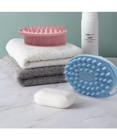 Exfoliating Body Scrubber  2 in 1 Silicone Shower Massager Brush Premium Loofah Head for Skin Scalp Back Hair for Use in Shower  Exfoliating Body Brush  Head Scrubber