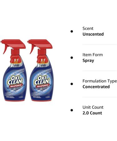 OxiClean Max Force 5-in-1 Power Laundry Stain Remover Spray 12 oz - 2 PK Unscented | 2 Pack - Buy Online on GoSupps.com