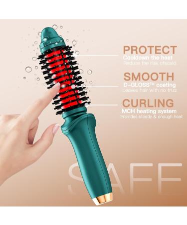 Cordless Portable Curling Iron Brush for Women | Instant Hair Curler & Styler with Tourmaline Ceramic Barrel - Perfect for Travel (Blue - Buy Online on GoSupps.com