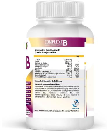 Natural B-Complex Vitamins | Vitamins B1 B2 B3 B5 B6 B9 and B12 | Strengthens the Immune System | Provides Extra Energy | Protect the Cardiovascular System | 60 Capsules - Buy Online on GoSupps.com