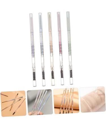 Housoutil 5pcs Tools Eyebrow Makeup Double-head with Thin Pens Pencil Brown Brush Pencils S Anti-perspiration - Buy Online on GoSupps.com