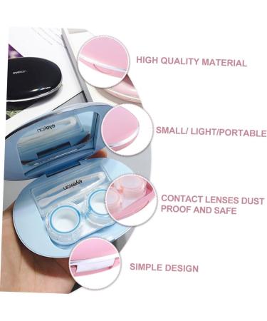 JECOMPRIS Decorative Lens Container & Holder - Invisible Cobblestone Cleaning Box for Contact Lenses | Rosa 10.2x7.8cm - Buy Online on GoSupps.com