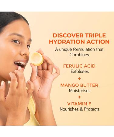 Vitamin C Lip Scrub Balm | 85% Dark Lip & Pigmentation Reduction | Vegan Mandarin Orange & Argan Oil | 15g for Men & Women - Buy Online on GoSupps.com