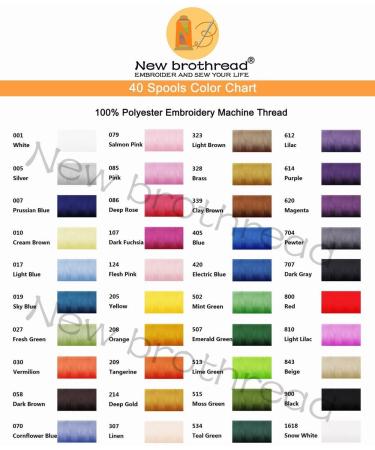 Brother 40 Colors Polyester Embroidery Thread Kit - 500M Spools - Buy Online on GoSupps.com