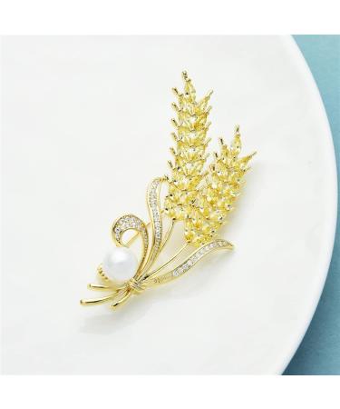 WIPPWER Pin Jewelry Gifts for Women Ladies Fashion Accessories Ladies Elegant Cubic Zircon Wheat Brooch Wheat Shape Wedding Banquet Brooch Pin Brooches & Pins - Buy Online on GoSupps.com