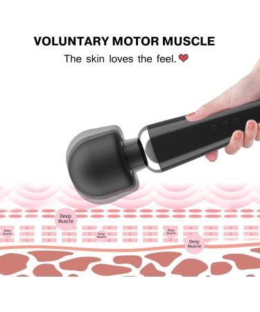 Handheld Cordless Wand Massager - 8 Speeds  20 Vibrating Patterns - USB Rechargeable - Muscle Aches & Sports Recovery - Black - Buy Online on GoSupps.com