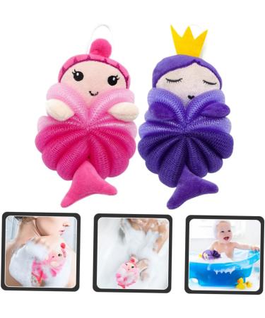 2pcs Cute Bath Ball Sponges - Cartoon Loofah for Shower | Princess Bath Loofahs & Bath Sponges - Ideal for Kids & Adults - Buy Online on GoSupps.com