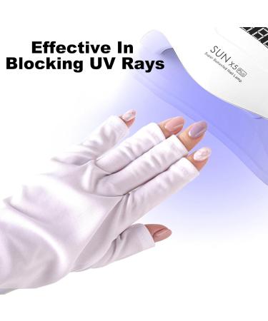 KASESSS 3 Pairs UV Gloves for Gel Nails Fingerless UV Protection Gloves Nail Art Anti UV Gloves Lightweight Nail Gloves UV Protection UV Lamp Gloves for Protect Hands from UV Light Lamp Dryer - Buy Online on GoSupps.com