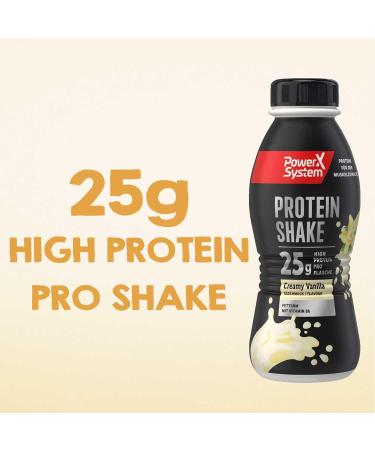 Power System Protein Shake Creamy Vanilla - 6 x 310ml High Protein Drink | 25g Protein Vitamin B6 | Ideal for Fitness & Weight Management - Buy Online on GoSupps.com