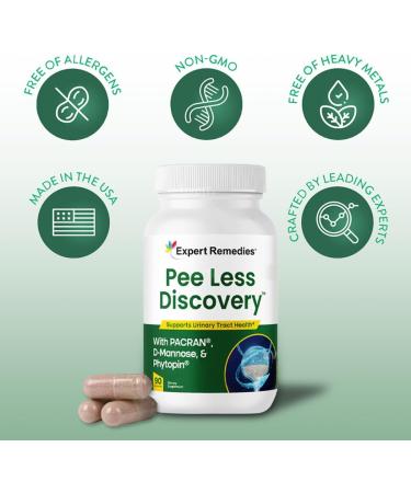 Expert Remedies Pee Less Discovery Bladder Support Supplement for Women and Men. Cranberry Extract and D-mannose Pills Reduce Frequency Support Urinary Tract Health - 90 Capsules - Buy Online on GoSupps.com