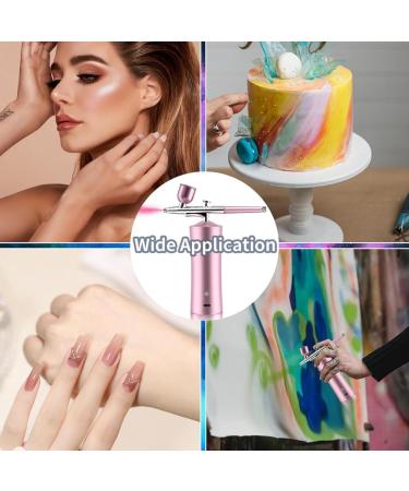PEKKA Airbrush Kit 30PSI Cordless Rechargeable High-Pressure Non-Clogging Air BrushGun for Nail Art Painting Cake Decor Pink Easy Install Easy to Use - Buy Online on GoSupps.com