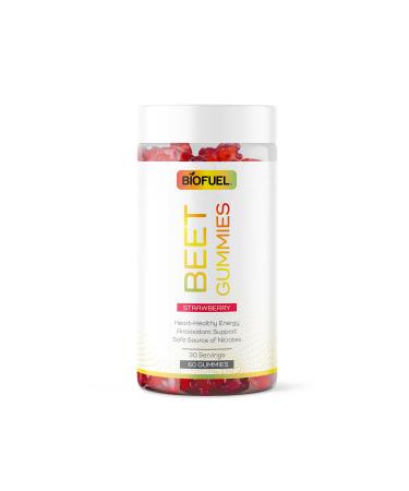 Biofuel Beet Gummies Heart Healthy Energy & Antioxidant Support Safe Source of Nitrates 60 Count 2 Gummies Per Serving