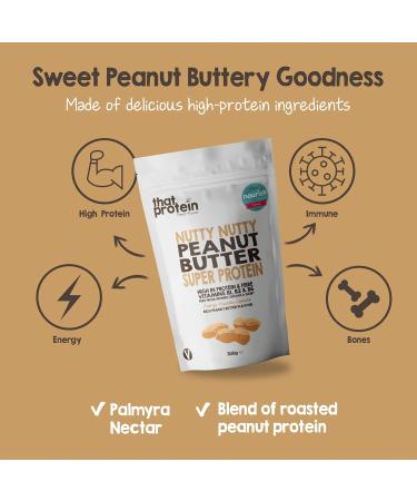 Vegan Protein Powder - Gluten Free & Low FODMAP Peanut Butter Protein Powder - 300g Plant Based Low Calorie Protein Powder for Bones Muscle Energy & Immune System by That Protein - Buy Online on GoSupps.com