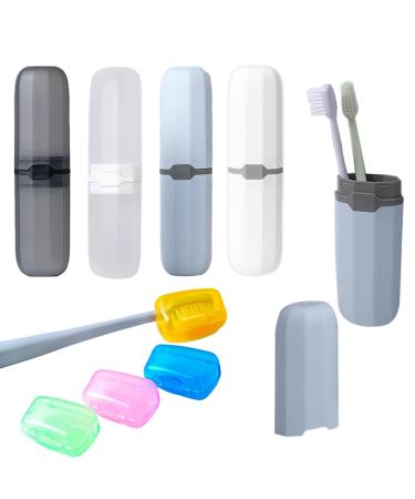 Travel Toothbrush Box TIUXIU 4pcs Toothbrush Case Children Green & 4pcs Toothbrush Protector Toothbrush Case Travel Kids Mental Portable