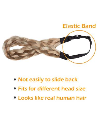 Silk-Co Women s 5-Strand Blond Braided Hair Band | Vintage Elastic Headband for Weddings | Hair Tie Extensions 3.8cm Wide - Buy Online on GoSupps.com