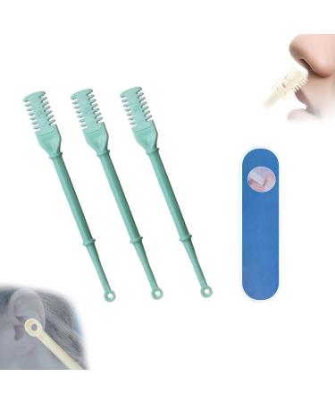2-in-1 Nose Hair Trimmer 2-in-1 Nasal Hair Cutter 2024 New Manual Double Sided Nasal Hair Trimmer with Ear Spoon 360 Rotating Nostril Hair Removal Tool Blade with Ear Picker (12PCS Green) 12PCS Green