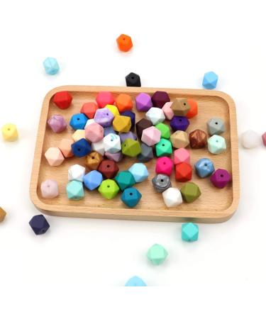60Pcs Hexagon Silicone Beads 14mm - DIY Bracelet & Necklace Making Kit | Soft & Colorful Loose Beads for Handmade Women's Jewelry - 62 Colors - Buy Online on GoSupps.com