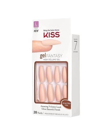 KISS Gel Fantasy Press-On Nude High Arch Nail Kit - 4 the Cause | Long Length | Includes 24 Mega Adhesive Tabs, Pink Gel Glue, Manicure Stick, Mini File + 28 Fake Nails - Buy Online on GoSupps.com