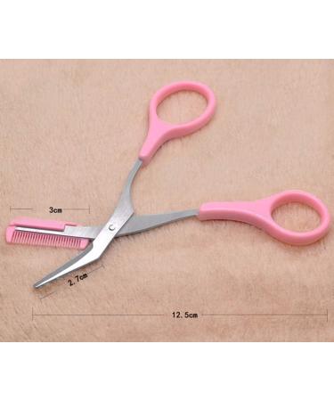 Stainless Steel Eyebrow Scissors with Comb - Non-slip Handle for Pruning Eyelashes, Bangs, Mustache - Beauty Tools for Daily Use - Buy Online on GoSupps.com