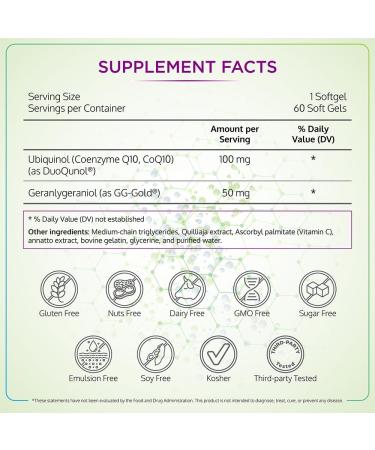 BioQuinol Ubiquinol CoQ10 Master Antioxidant for Heart Health & Energy | 150mg 60 Softgels International Shipping Available - Buy Online on GoSupps.com