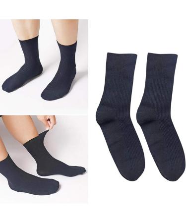 DOITOOL Diabetic Cotton Non-Binding Crew Socks for Men and Women - Black, Breathable and Comfortable Design - Buy Online on GoSupps.com